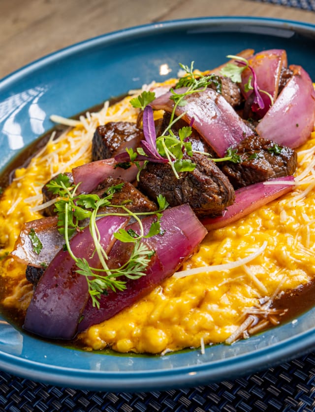 Risotto con Lomo Saltado.