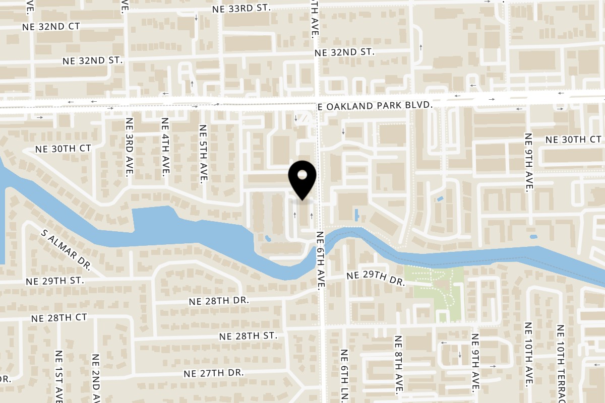 Map showing the location of Bravo Peruvian Kitchen Wilton Manors on 2925 NE 6th Ave in Oakland Park