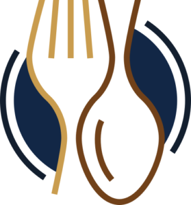Spoon and fork logo linking to menu page